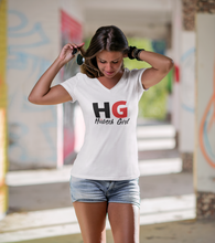 Load image into Gallery viewer, The Hübsch HG Tee is soft and lightweight, with the right amount of stretch. It has a bold HG Logo on the front in Black and Red.
