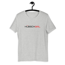 Load image into Gallery viewer, The Hübsch Girl Fabulous T-Shirt featured in white with a black and red logo design
